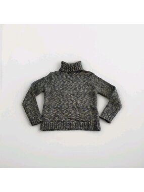 ​Nygard Collection Mohair Halo Knit M Turtleneck Sweater Marled Olive Goblincore